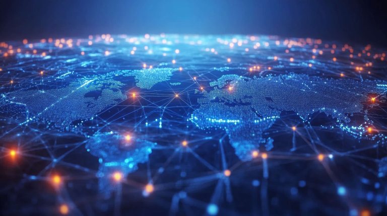 Digital globe with with world wide network
